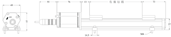 19系列P型磁致伸缩位移传感器德敏哲germanjet安装图纸