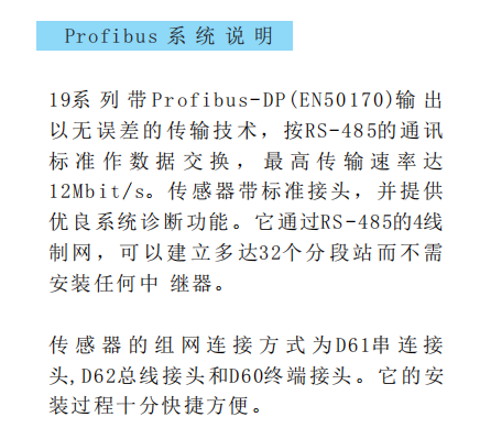 Profibus 系统说明（RS-485 / 12Mbit/s / 32段）